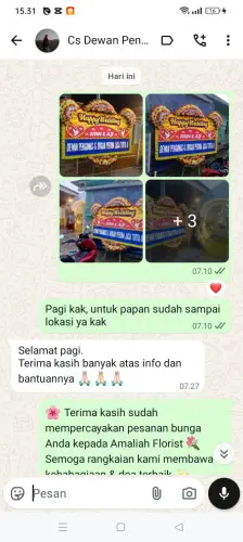 Testimonial Papan Bunga Pernikahan rawamangun